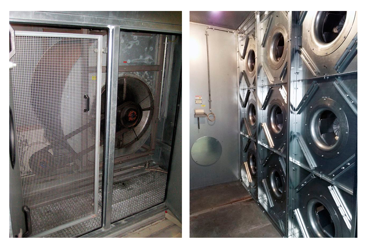Abans i desprès de actualitzar una UTA amb ventiladors EC en línia